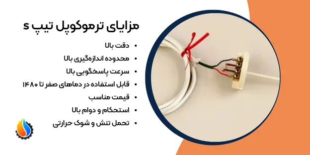 کاربرد و مزایای ترموکوپل تیپ s